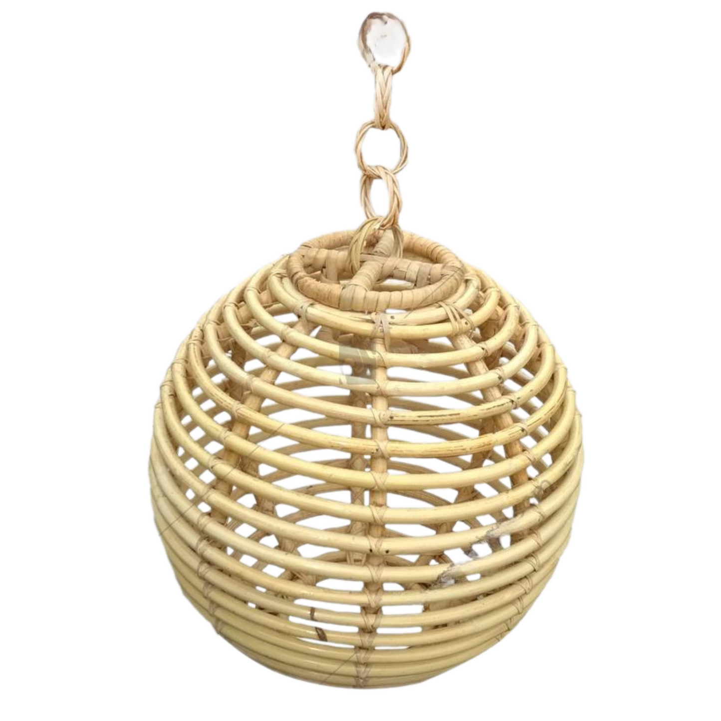 Boho-Chic Round Rattan Hanging Lamp for Ambient Lighting
