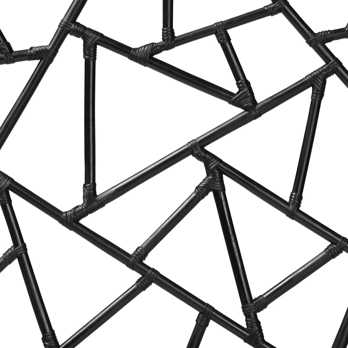 Black Geometric Rattan Headboard with Modern Design