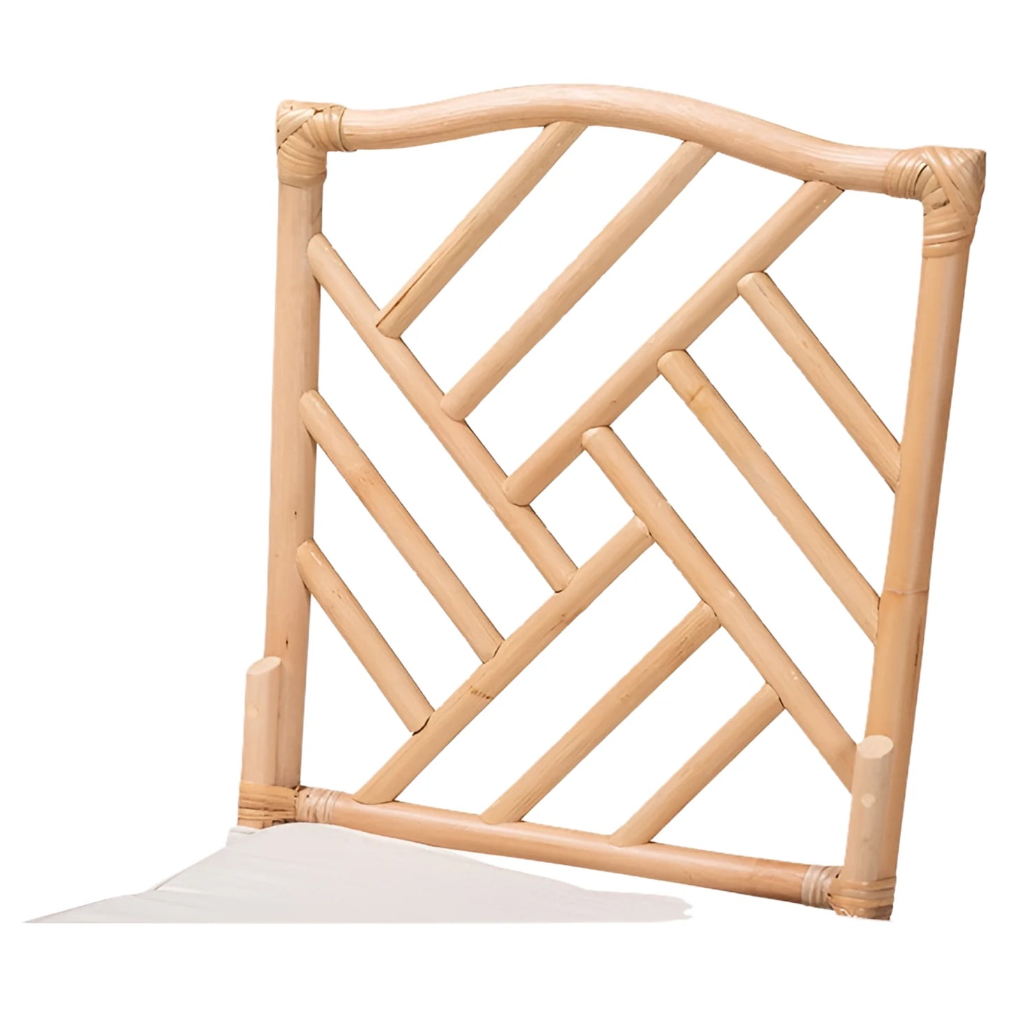 Geometric Rattan Dining Chair with Cushioned Seat