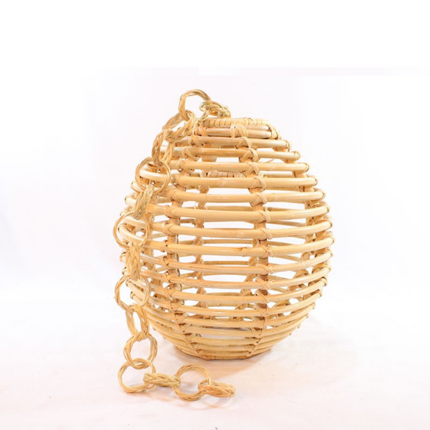 Boho-Chic Round Rattan Hanging Lamp for Ambient Lighting