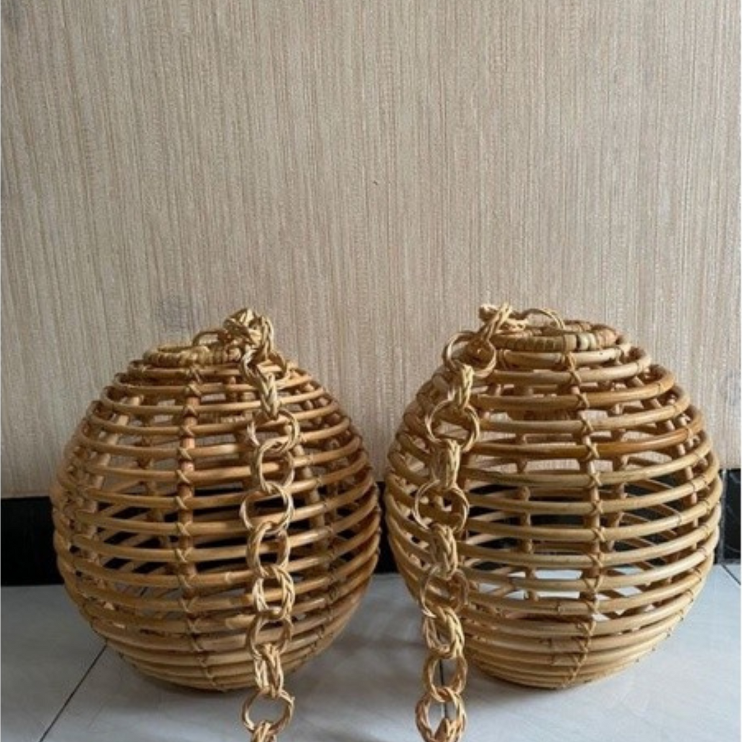 Boho-Chic Round Rattan Hanging Lamp for Ambient Lighting