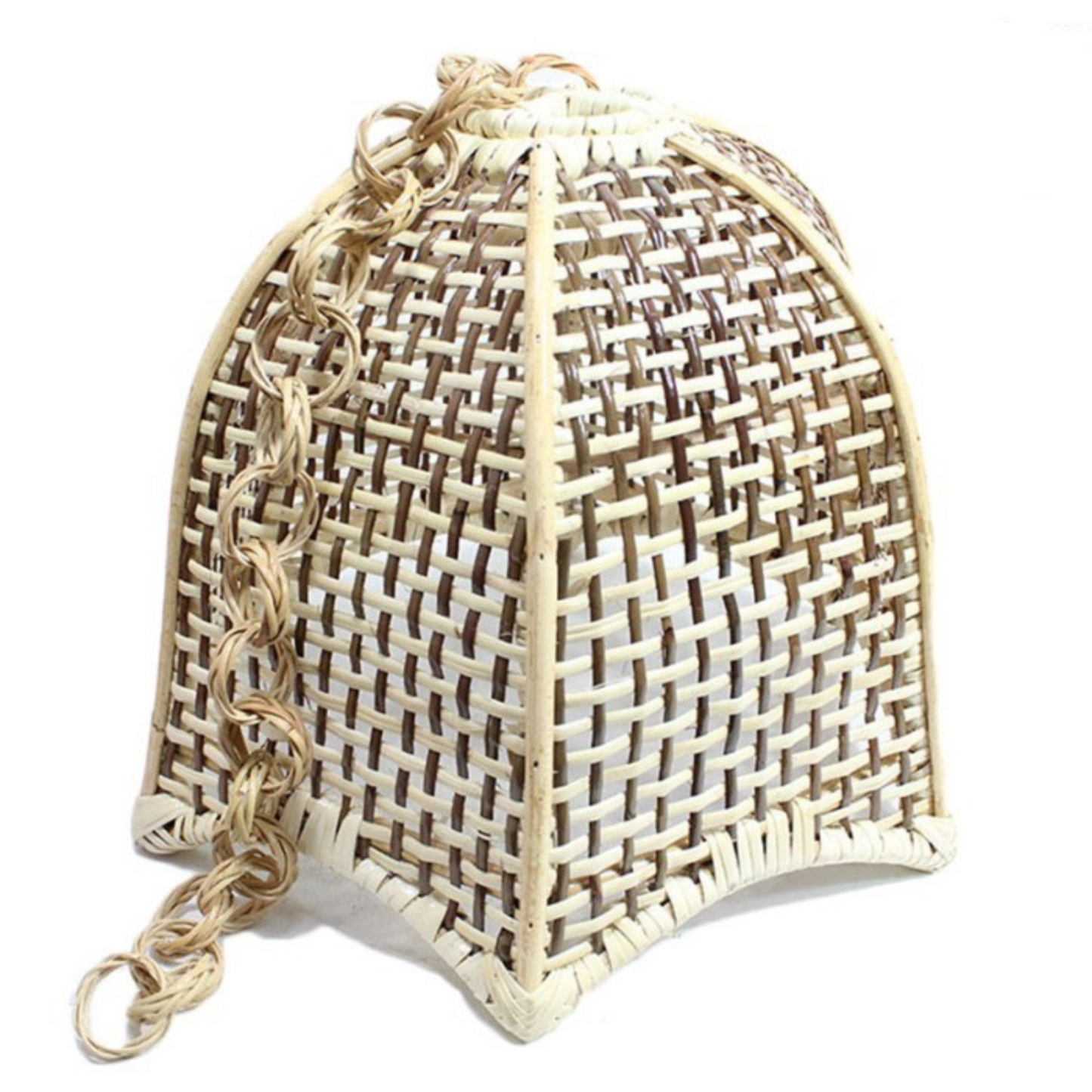 Artisan Handwoven Checkered Rattan Pendant Light