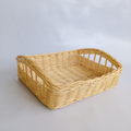Bent-Handle Rattan Serving Tray – Rectangular Woven Display Platter
