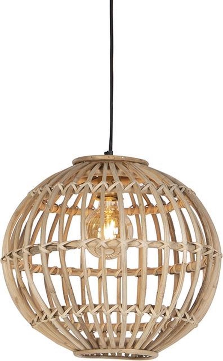 Handcrafted Natural Rattan Globe Pendant Light