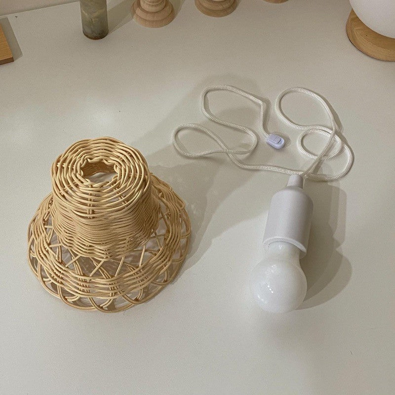 Handcrafted Flared Rattan Pendant Light – Artisan Bell Lampshade