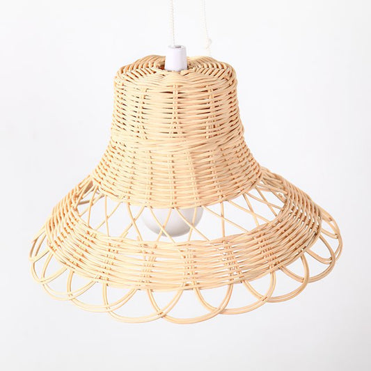 Handcrafted Flared Rattan Pendant Light – Artisan Bell Lampshade