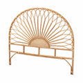 Bohemian Natural Rattan Headboard with Sunrise Design