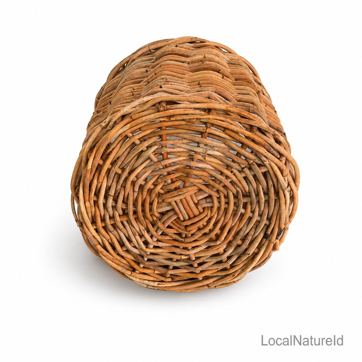 Natural Woven Rattan Storage Basket / Rustic Round Wicker Laundry Hamper and Bohemian Planter Pot Cover Organiser