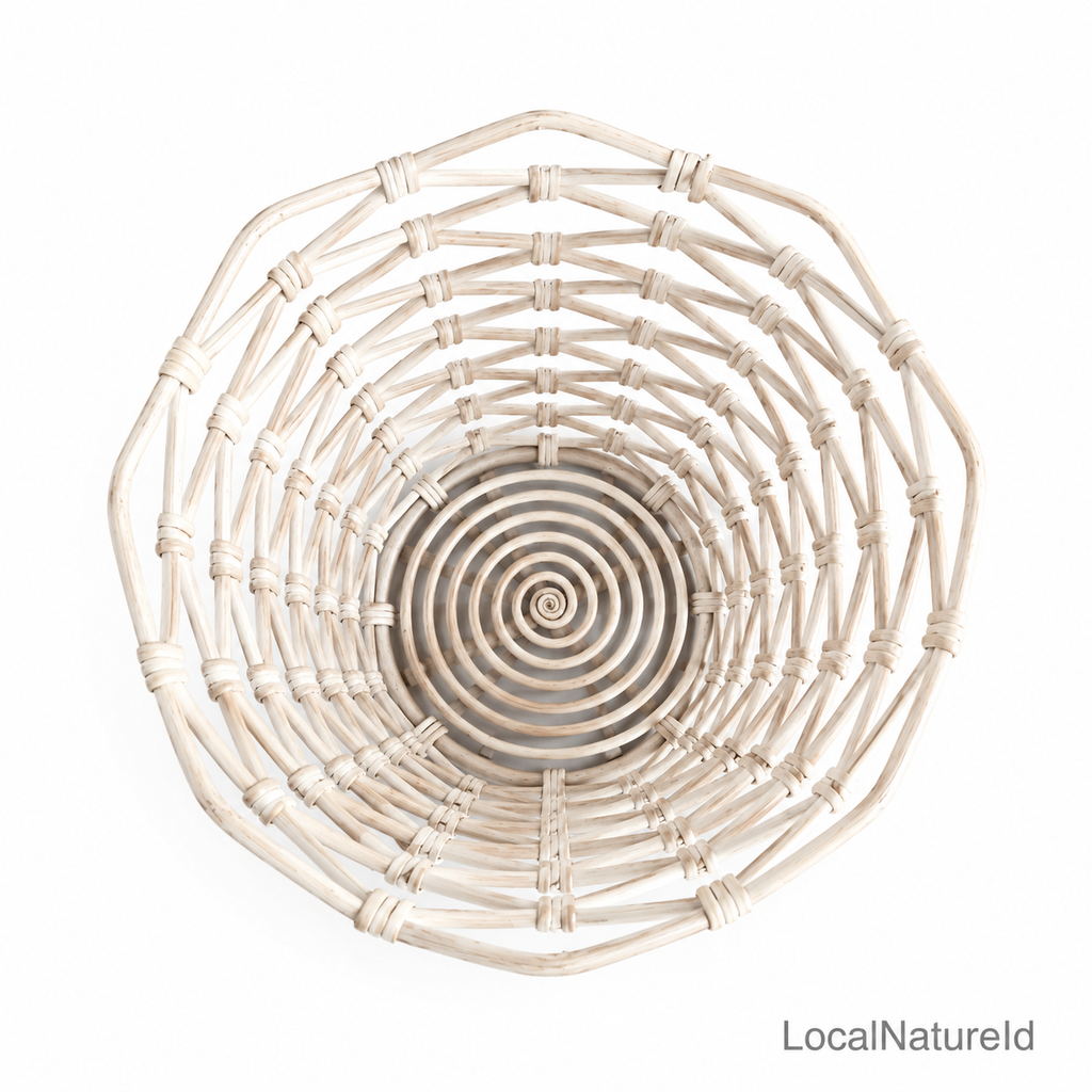 Open-Weave Natural Rattan Basket / Luxury Lattice Wicker Waste Paper Bin and Bohemian Decorative Planter Pot Cover Organiser