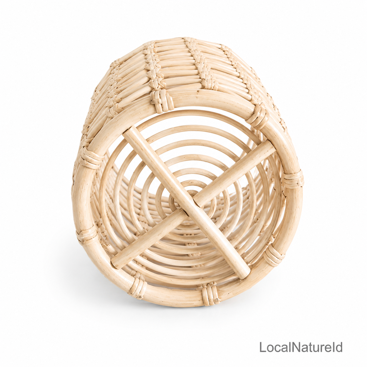 Open-Weave Natural Rattan Basket / Luxury Lattice Wicker Waste Paper Bin and Bohemian Decorative Planter Pot Cover Organiser