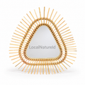 Artisanal Teardrop Rattan Sunburst Wall Mirror / Handcrafted Decorative Boho Accent Mirror for Entryway & Bedroom
