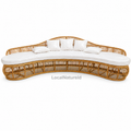 Curved Rattan Daybed Sofa with Full Cushion Set / Luxury Grand Banana-Shaped Lounge Settee with Wave-Contoured Backrest