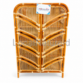 Double-Door Rattan Cabinet / Luxury 4-Tier Woven Cane Storage Wardrobe and Bohemian Sideboard Cupboard Unit