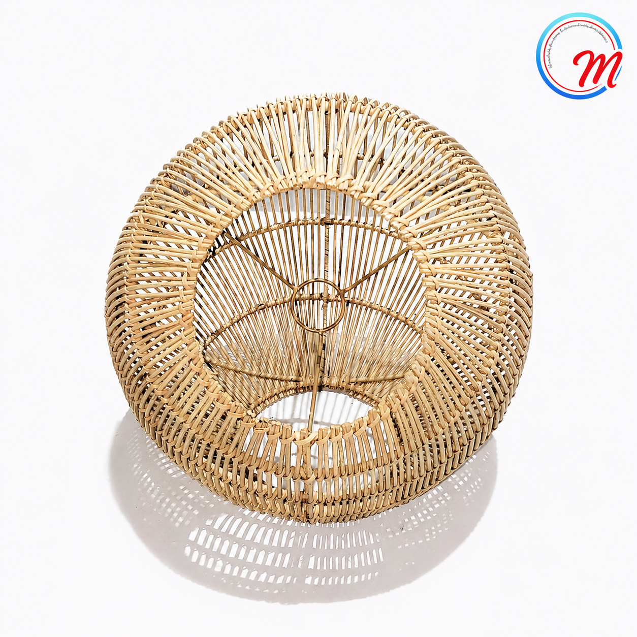 Aesthetic Spherical Rattan Pendant Light Shade / Handwoven Globe Hollow Hanging Ceiling Lamp Cover