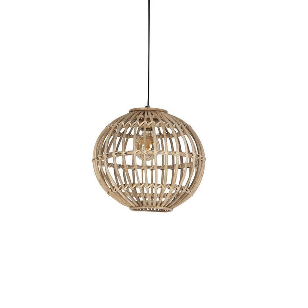 Handcrafted Natural Rattan Globe Pendant Light