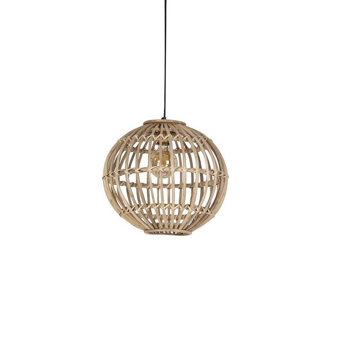Handcrafted Natural Rattan Globe Pendant Light