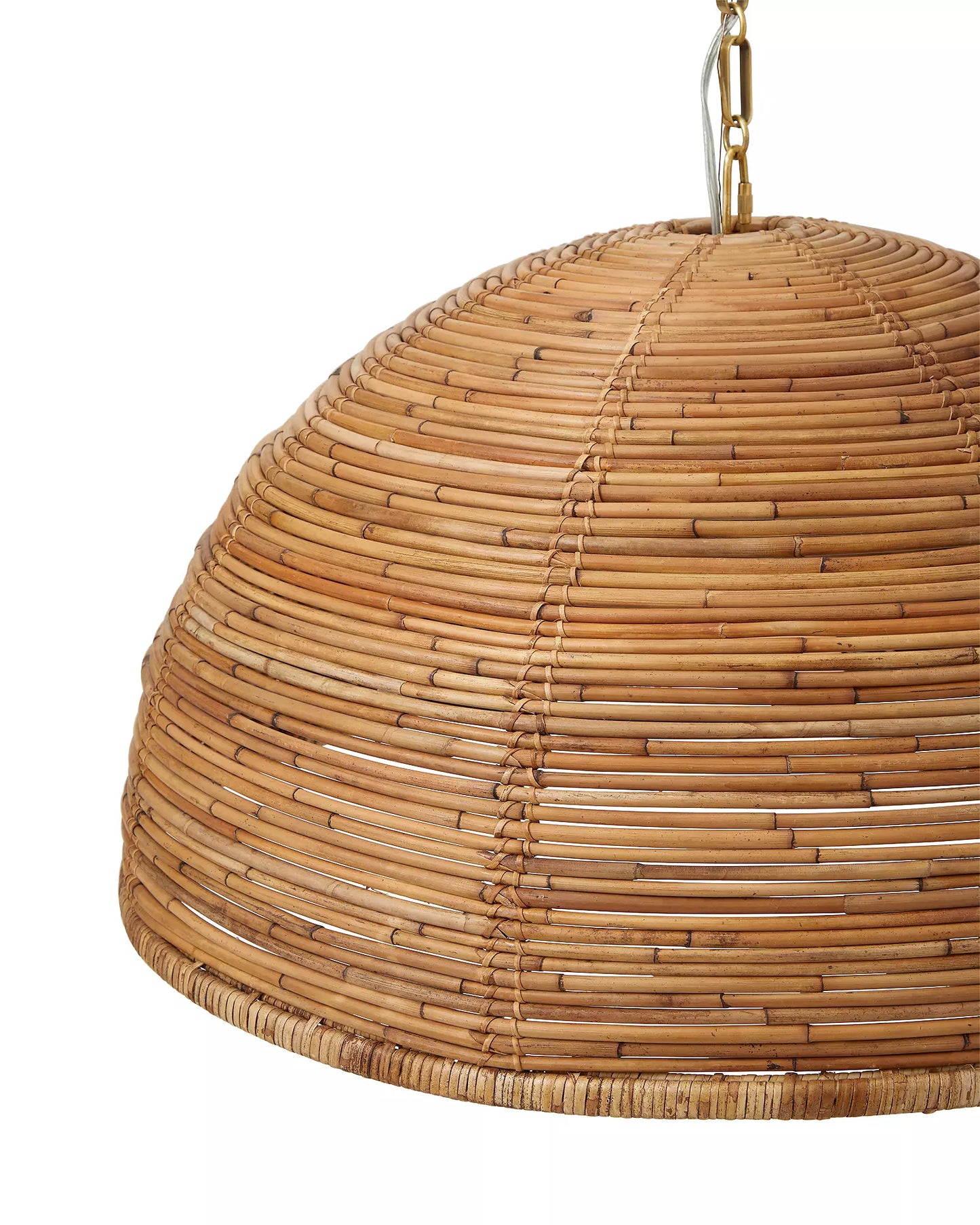 Dome-Shaped Rattan Pendant Light