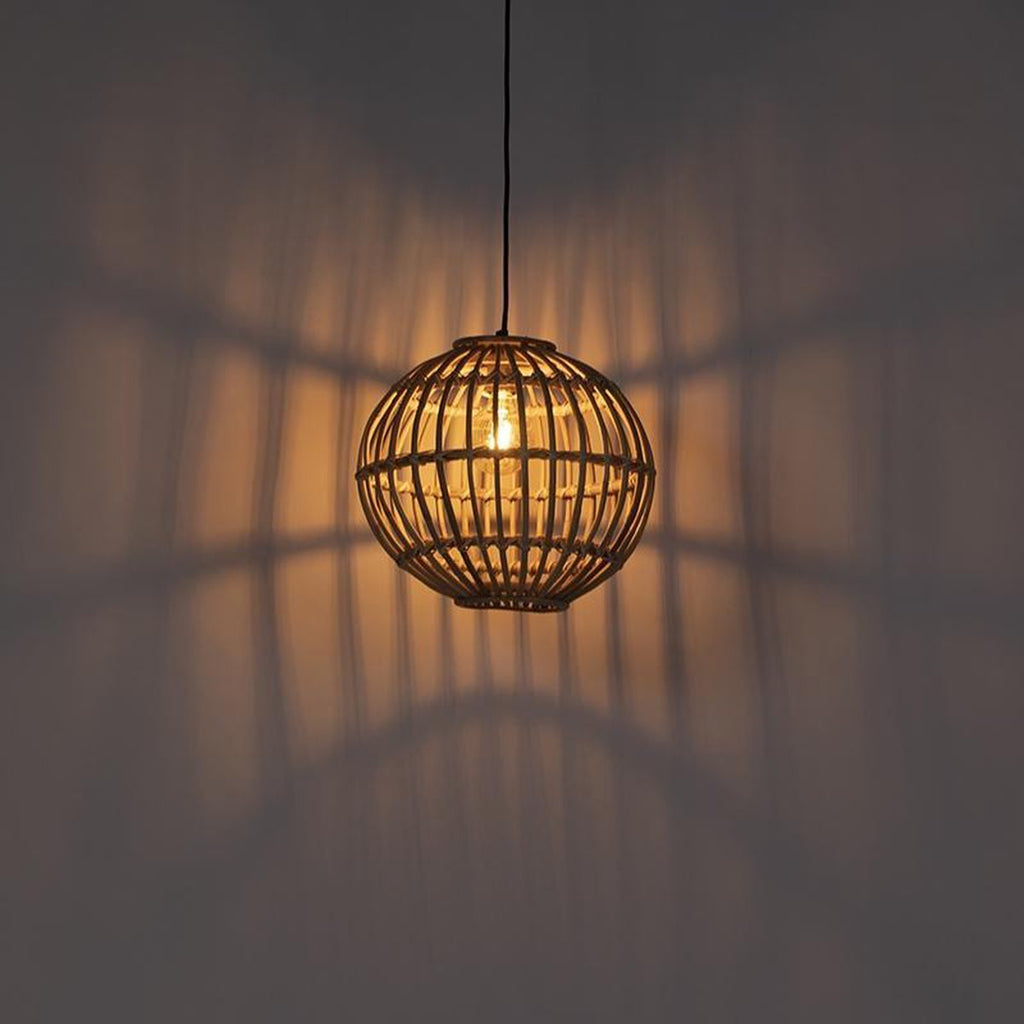 Handcrafted Natural Rattan Globe Pendant Light