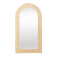 Arched Rattan Standing Mirror with Woven Frame