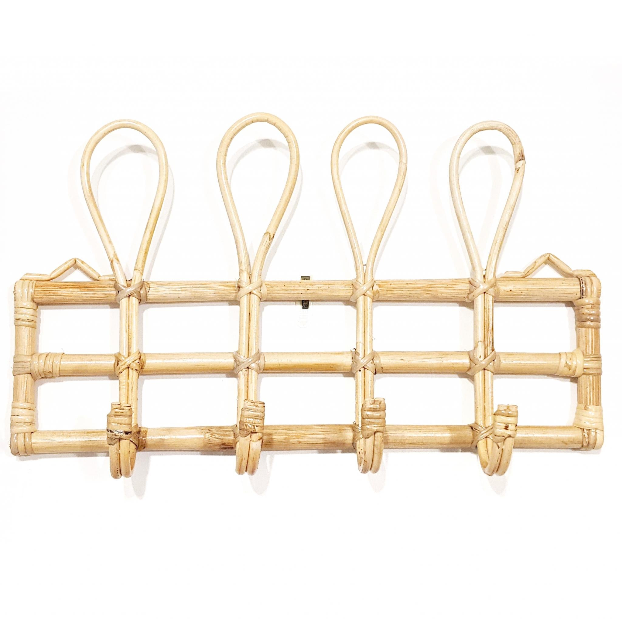 Natural Rattan Wall Hook Rack
