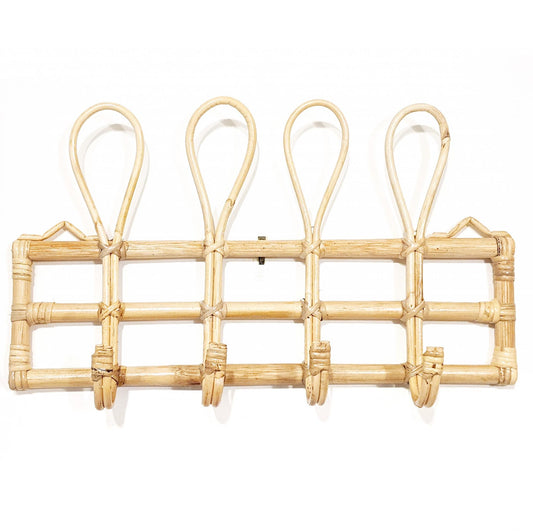 Natural Rattan Wall Hook Rack