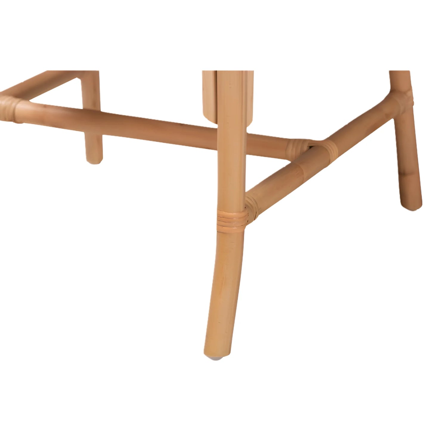 Geometric Rattan Dining Chair with Cushioned Seat