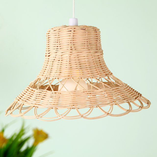 Handcrafted Flared Rattan Pendant Light – Artisan Bell Lampshade
