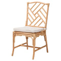 Geometric Rattan Dining Chair with Cushioned Seat
