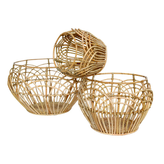 Handcrafted Woven Cane Planter Basket